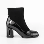 Botine Dama cu toc gros K9191-1A Negru » MeiMei.Ro