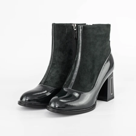 Botine Dama cu toc gros K9191-1B Verde » MeiMei.Ro