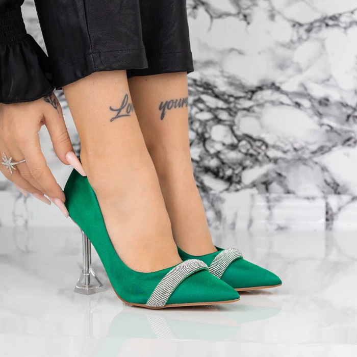 Pantofi Stiletto 2SY18 Verde » MeiMei.Ro