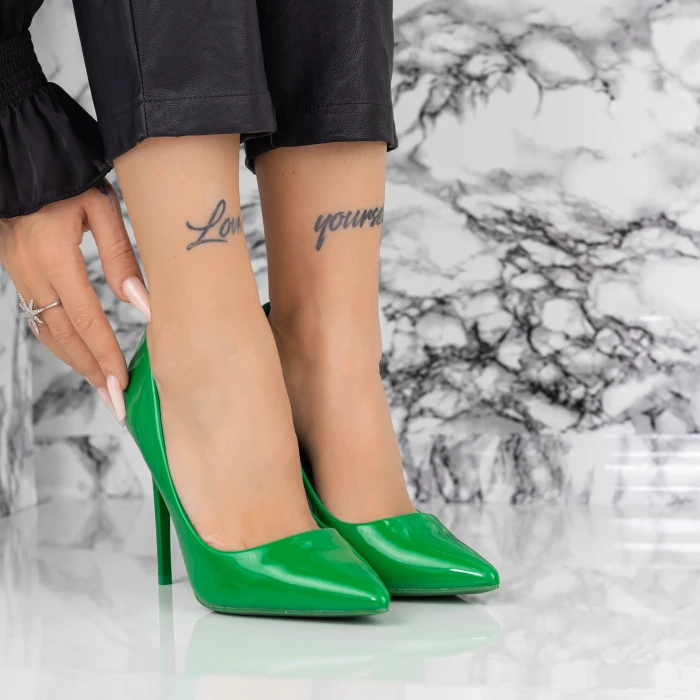 Pantofi Stiletto 2YZ1 Verde » MeiMei.Ro