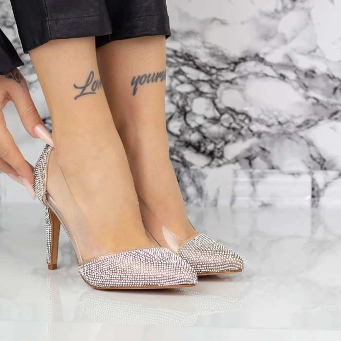 Pantofi Stiletto 2XKK6 Champagne » MeiMei.Ro