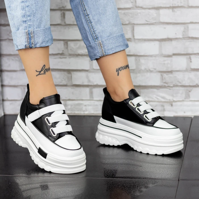 Pantofi Sport Dama cu Platforma 2W50 Negru » MeiMei.Ro
