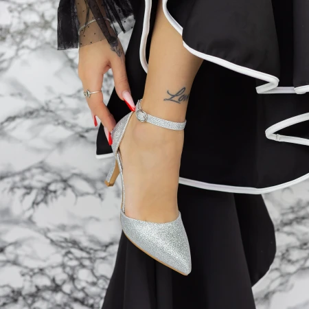 Pantofi Stiletto 2YXD66 Argintiu » MeiMei.Ro