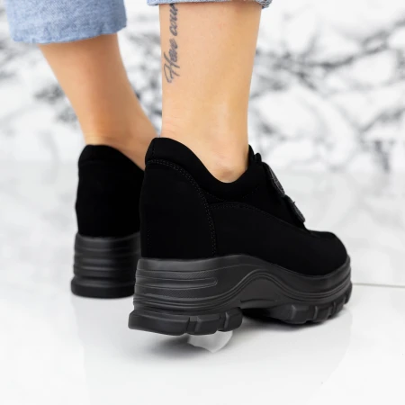 Pantofi Sport Dama cu Platforma 2XN1 Negru » MeiMei.Ro