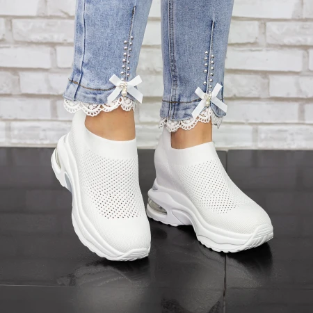 Pantofi Sport Dama cu Platforma 2MX1 Alb » MeiMei.Ro