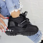 Pantofi Sport Dama cu Platforma 2MX6 Negru » MeiMei.Ro
