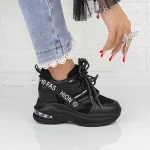 Pantofi Sport Dama cu Platforma 2MX6 Negru » MeiMei.Ro