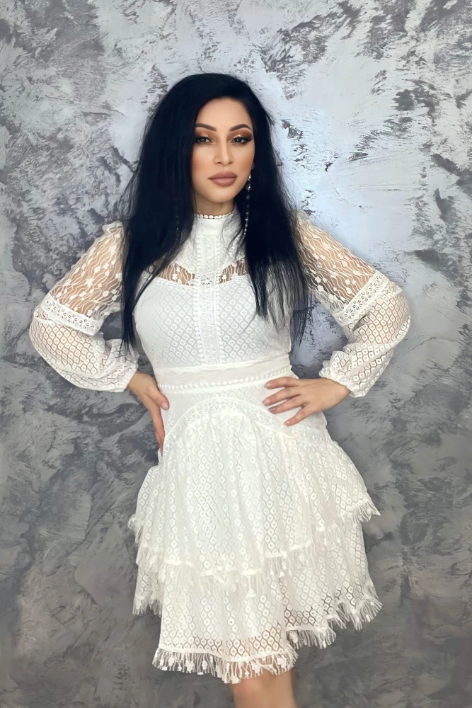 Rochie Dama A68109 Alb Kikiriki