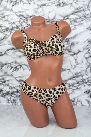 Costum de Baie Dama 2 piese L26 Leopard Bej » MeiMei.Ro