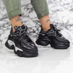 Pantofi Sport Dama cu Platforma 2WL95 Negru » MeiMei.Ro