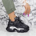 Pantofi Sport Dama cu Platforma 2WL95 Negru » MeiMei.Ro