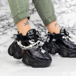 Pantofi Sport Dama cu Platforma 998 Negru » MeiMei.Ro