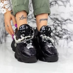 Pantofi Sport Dama cu Platforma 998 Negru » MeiMei.Ro