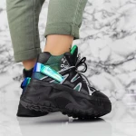 Pantofi Sport Dama cu Platforma 2WL93 Negru » MeiMei.Ro