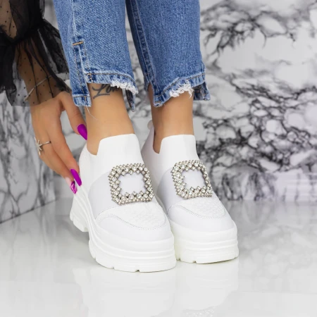 Pantofi Sport Dama cu Platforma 2MX9 Alb Mei