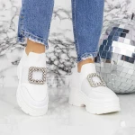 Pantofi Sport Dama cu Platforma 2MX9 Alb Mei