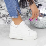 Pantofi Sport Dama cu Platforma 2SZ6 Alb » MeiMei.Ro