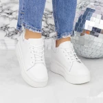 Pantofi Sport Dama cu Platforma 2SZ6 Alb » MeiMei.Ro