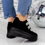 Pantofi Sport Dama cu Platforma 2SZ7 Negru » MeiMei.Ro