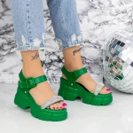 Sandale Dama cu Platforma 2WL100 Verde » MeiMei.Ro