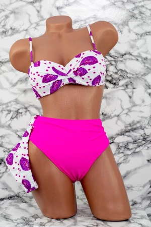 Costum de Baie Dama 3 Piese F65 Roz Meina