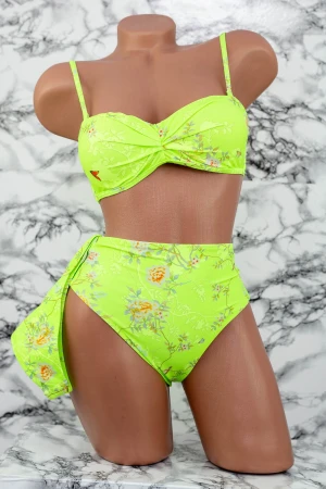 Costum de Baie Dama 3 Piese F83-2 Verde Neon Meina