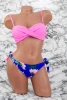 Costum de Baie Dama 3 Piese A2046-1 Roz Meina