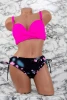 Costum de Baie Dama 2 Piese L16-1 Fucsia-Negru Meina