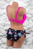 Costum de Baie Dama 2 Piese L16-1 Fucsia-Negru Meina