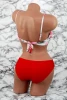 Costum de Baie Dama 2 Piese L18-3 Alb-Rosu Meina