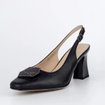 Pantofi cu Toc gros K4220-3918A Negru » MeiMei.Ro