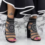 Sandale Dama cu Toc gros 2XKK115 Negru » MeiMei.Ro