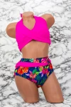 Costum de Baie Dama 2 Piese H26-1 Fucsia » MeiMei.Ro