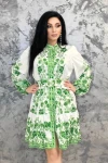 Rochie Dama VMC6923 Alb-Verde » MeiMei.Ro