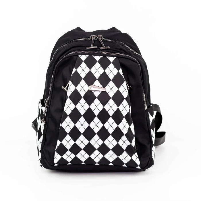 Rucsac Dama 2611 Negru-Alb » MeiMei.Ro