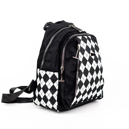 Rucsac Dama 2611 Negru-Alb » MeiMei.Ro