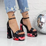 Sandale Dama cu Toc gros si Platforma 2HLX2 Negru » MeiMei.Ro