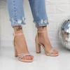 Sandale Dama cu Toc gros 2XKK29 Champagne Mei