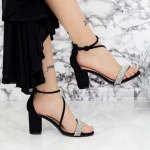 Sandale Dama cu Toc gros 2YXD77 Negru » MeiMei.Ro