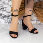 Sandale Dama cu Toc Gros XDR282 Negru » MeiMei.Ro