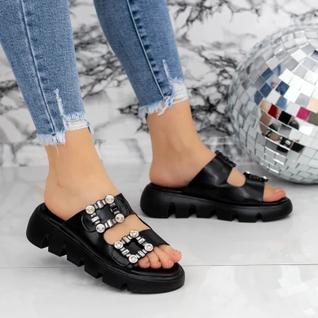 Papuci Dama 2WS10 Negru » MeiMei.Ro