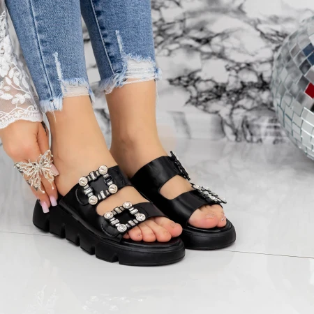 Papuci Dama 2WS10 Negru » MeiMei.Ro
