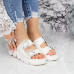 Papuci Dama 2WS10 Alb » MeiMei.Ro