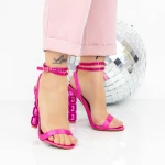 Sandale Dama cu Toc gros 2BD30 Fucsia » MeiMei.Ro