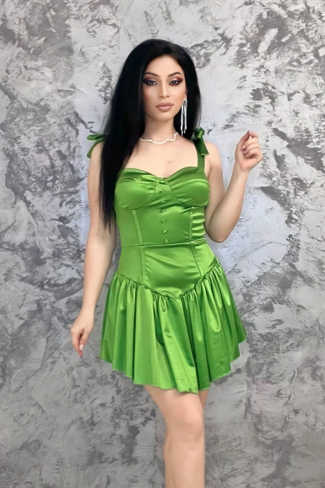 Rochie Dama 10564 Verde deschis » MeiMei.Ro