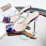 Papuci Dama cu Toc subtire 2XKK65 Multicolor » MeiMei.Ro