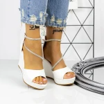 Sandale Dama cu Platforma 2HXS26 Alb » MeiMei.Ro