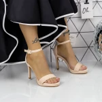 Sandale Dama cu Toc subtire 2XKK90 Bej » MeiMei.Ro