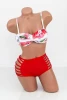 Costum de Baie Dama 2 Piese F28 Alb-Rosu Meina