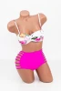 Costum de Baie Dama 2 Piese F28 Alb-Fucsia Meina